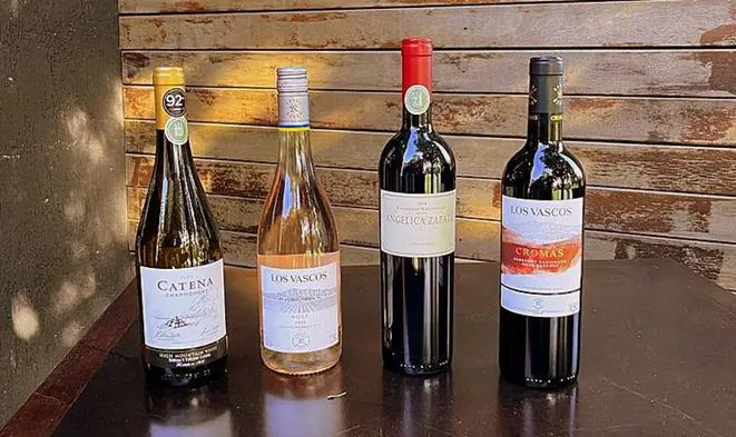 Os vinhos chilenos e argentinos a serem servidos no jantar harmonizado da Vino Nobile.