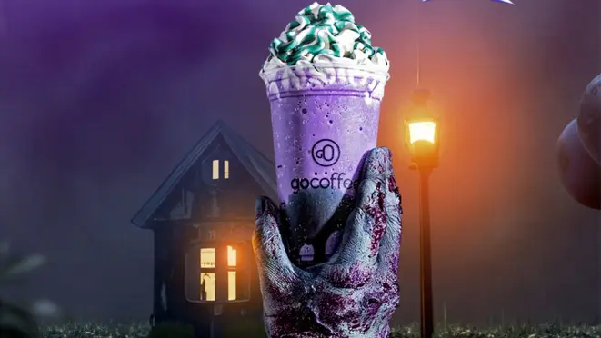 Go Coffee relança o frapê de uva, desta vez com decoração verde.