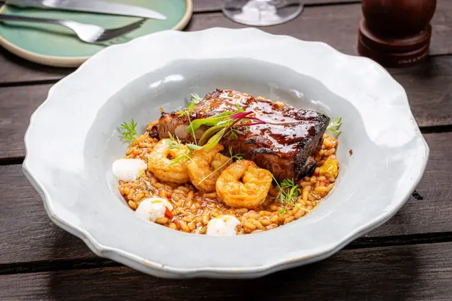Arroz Meloso Mar y Tierra, do Barceloneta. Foto: Festival Bom Gourmet.