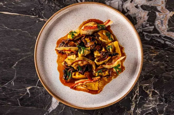 Agnolotti alla boiscaiola. | Foto: Rodrigo Pierrot