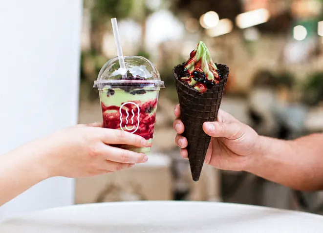 SOFT Ice Cream traz matcha de volta ao cardápio em collab com a The Coffee. Crédito: Divulgação.